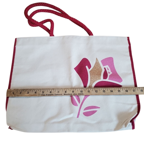 Lancome Pink and Gold Floral Canvas Tote. G0090 - Picture 6 of 6